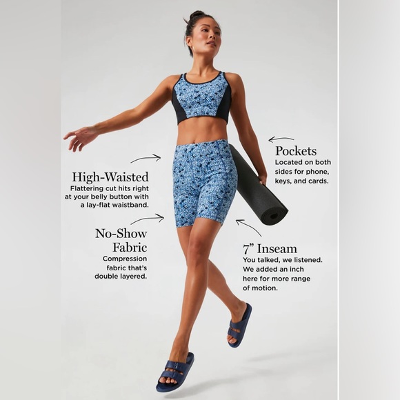 Hydrangea 7 Inch Compression Bike Short - Picture 2 of 3